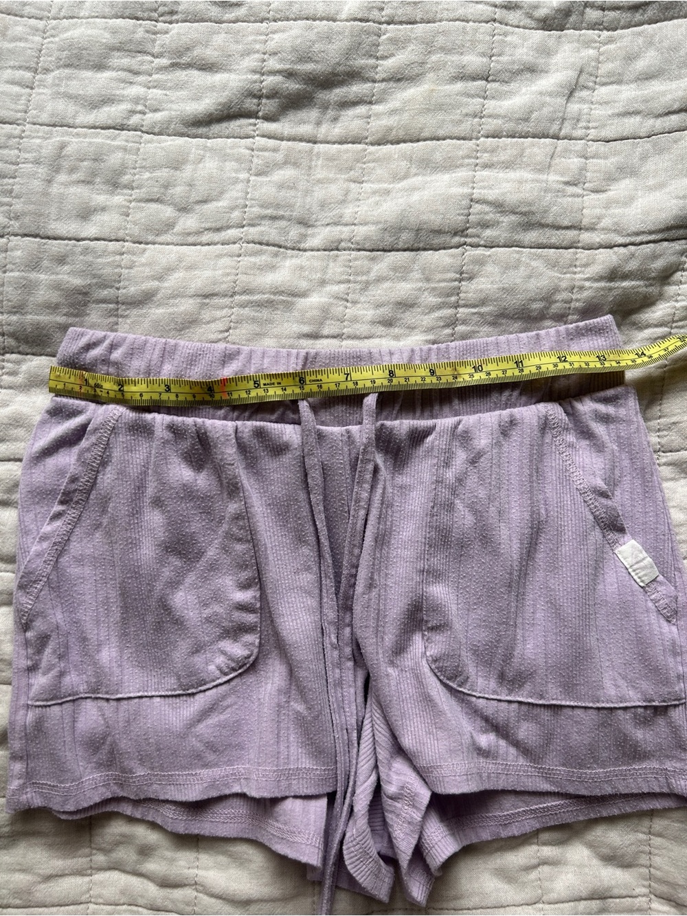 Roxy Lavender Ribbed Drawstring Athletic Shorts - Picture 5 of 6